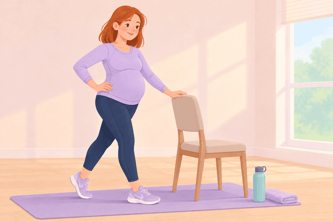 Illustration about exercise during pregnancy