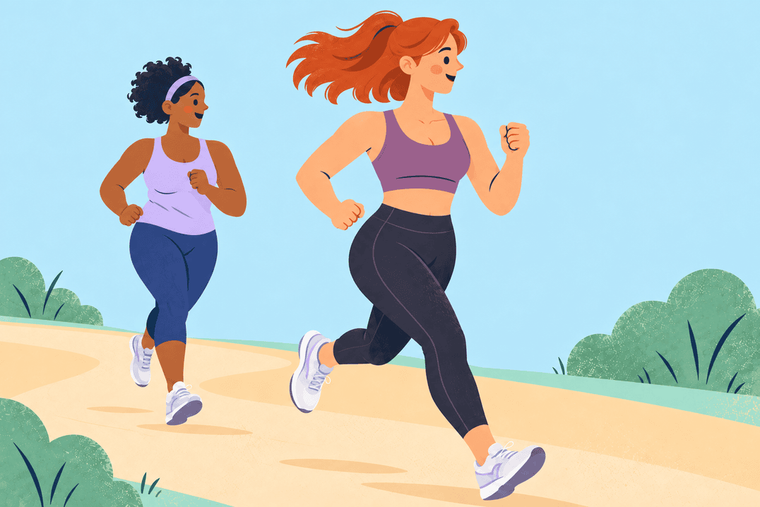 Illustration about running in pregnancy