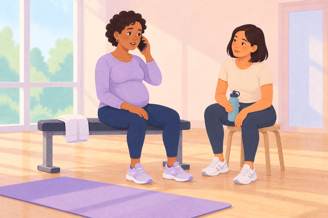 Illustration about exercise warning signs in pregnancy
