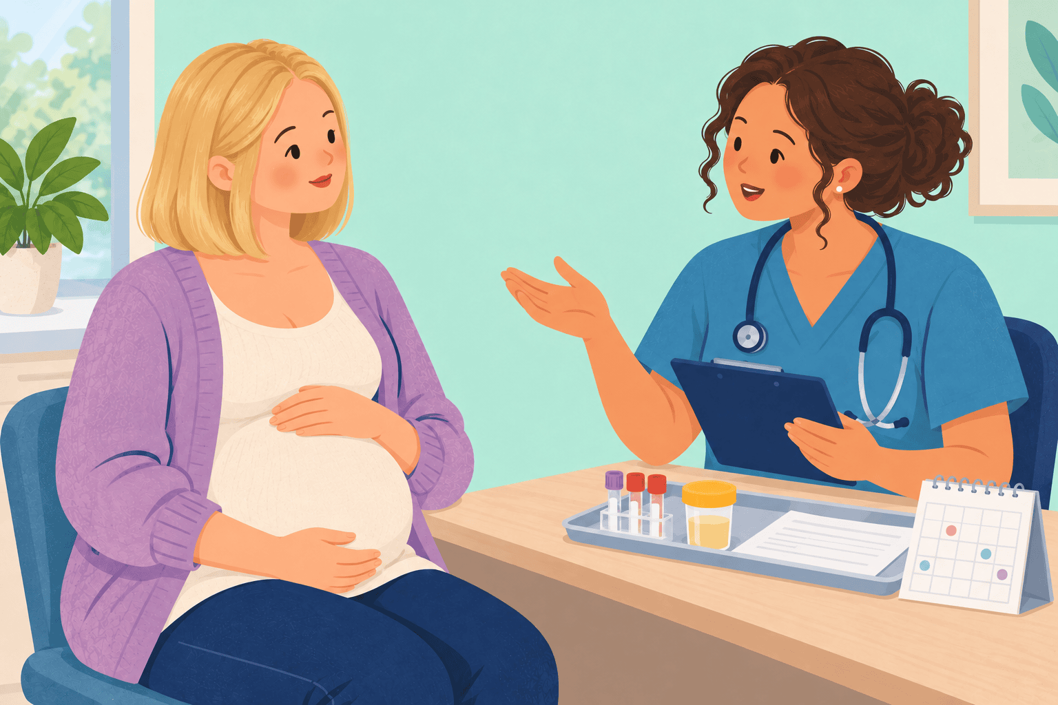 Illustration about prenatal appointment schedules