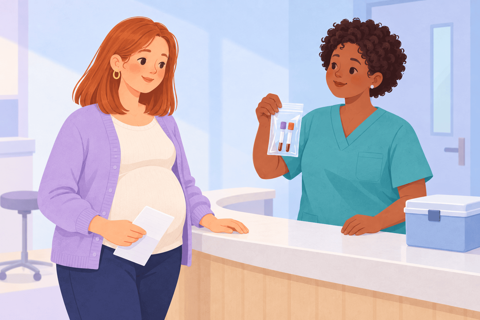 Illustration about pregnancy blood tests