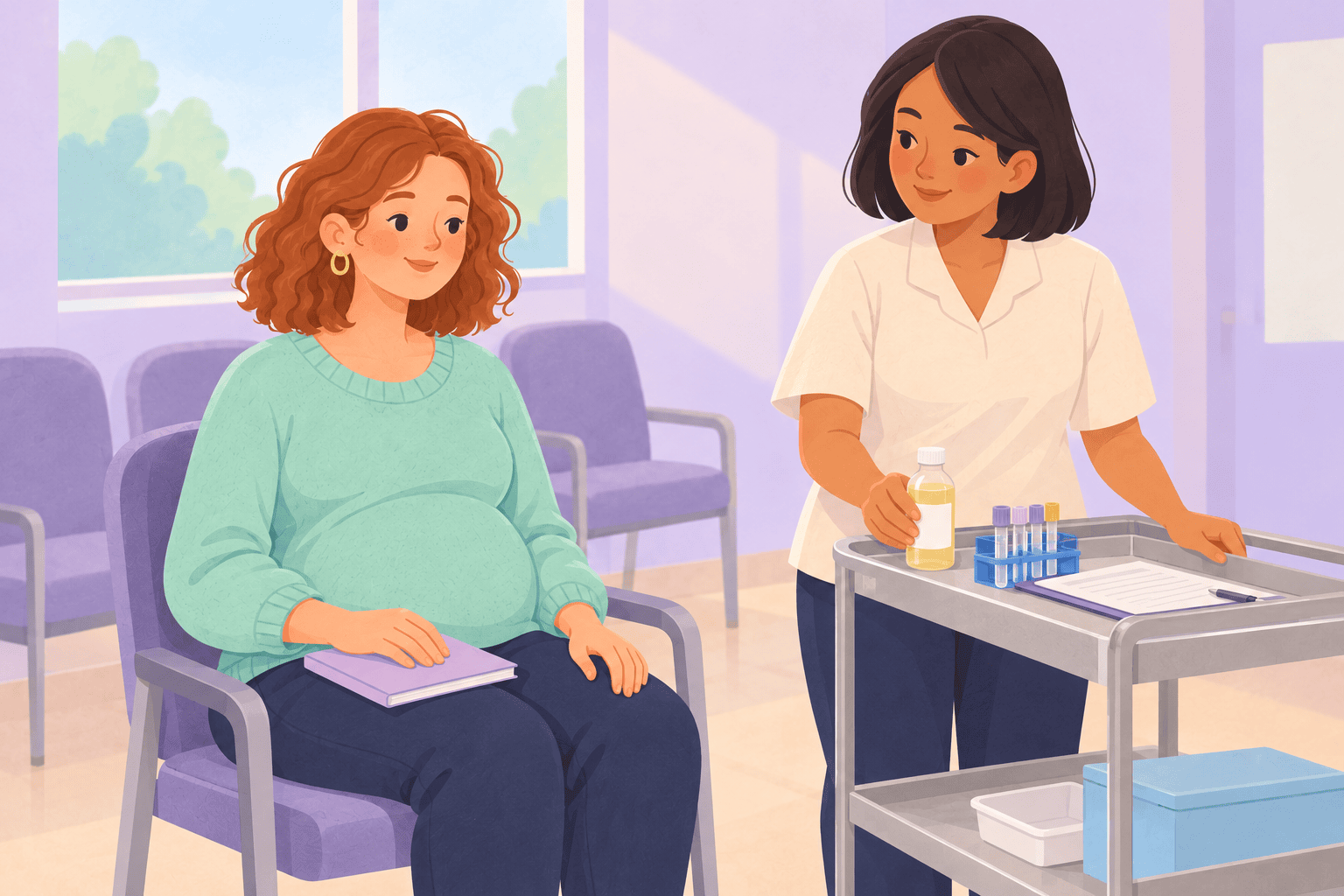 Illustration about gestational diabetes screening