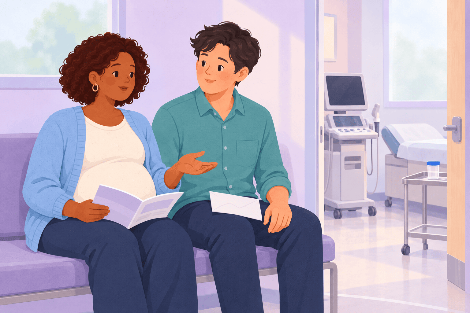 Illustration about amniocentesis