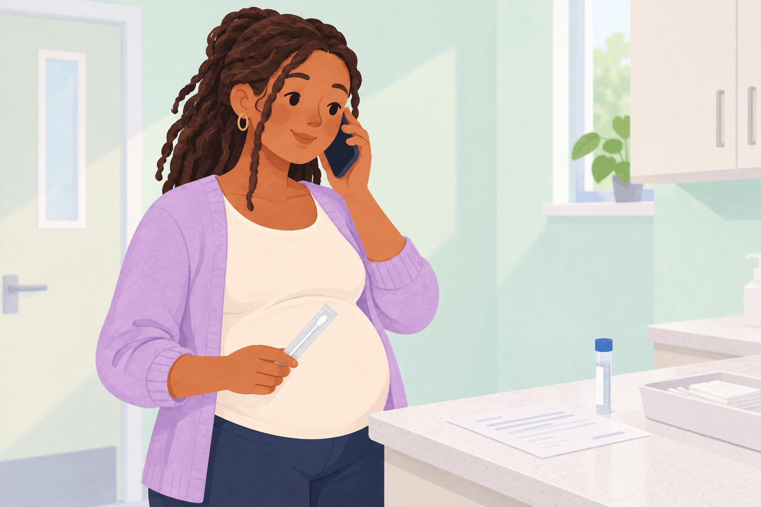 Illustration about group b strep testing