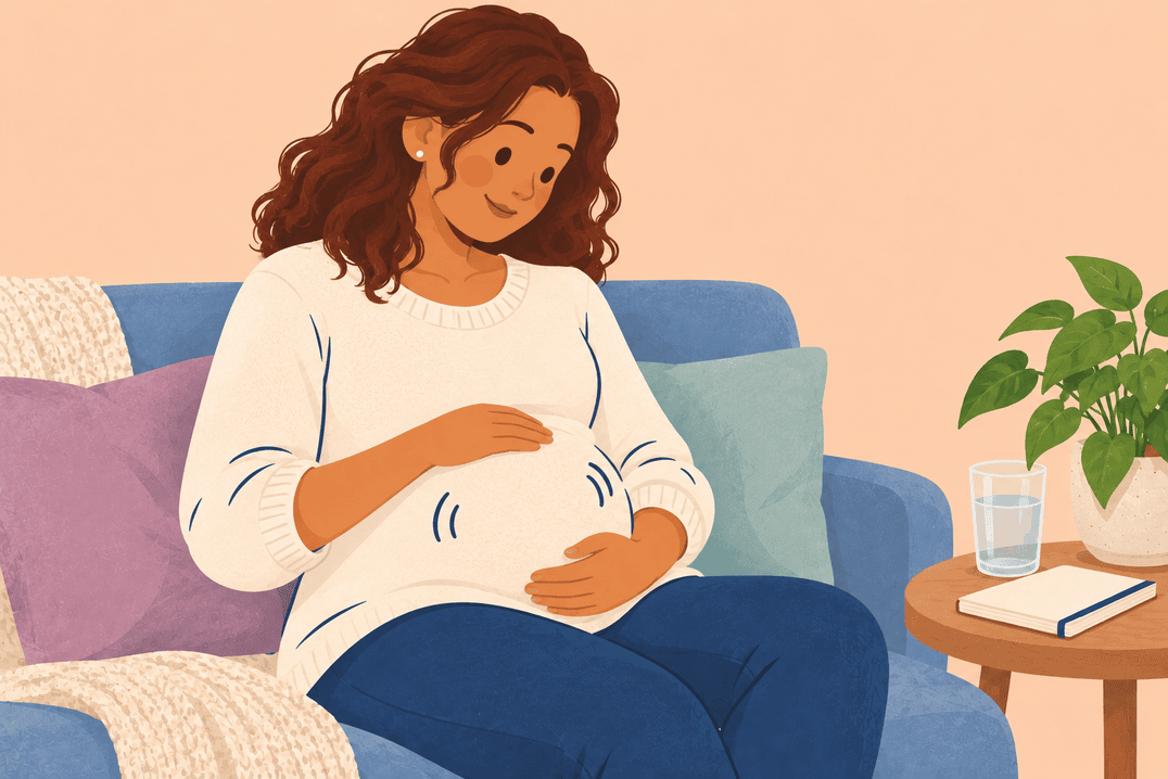 Illustration about first baby movements