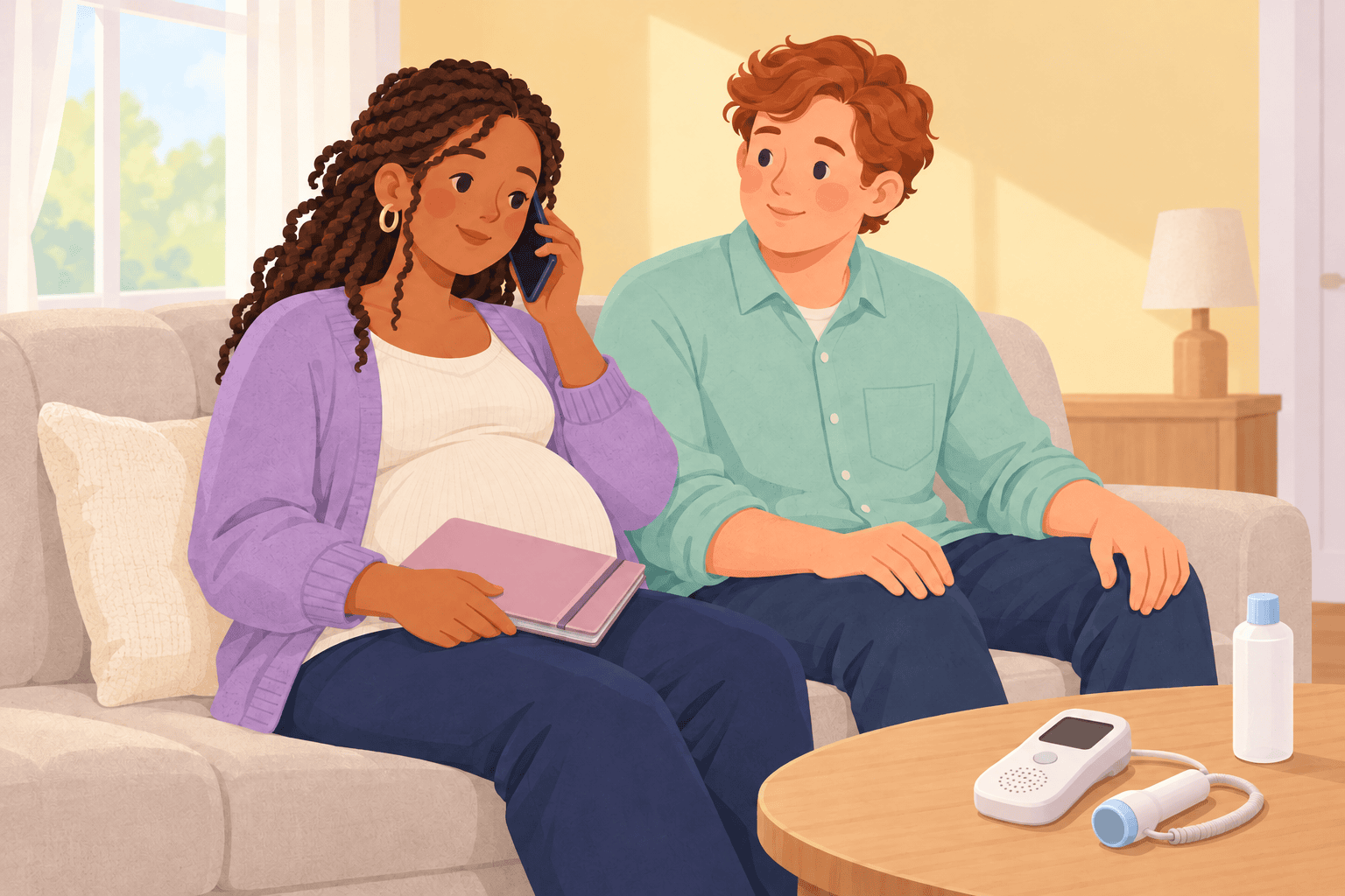 Illustration about home fetal dopplers
