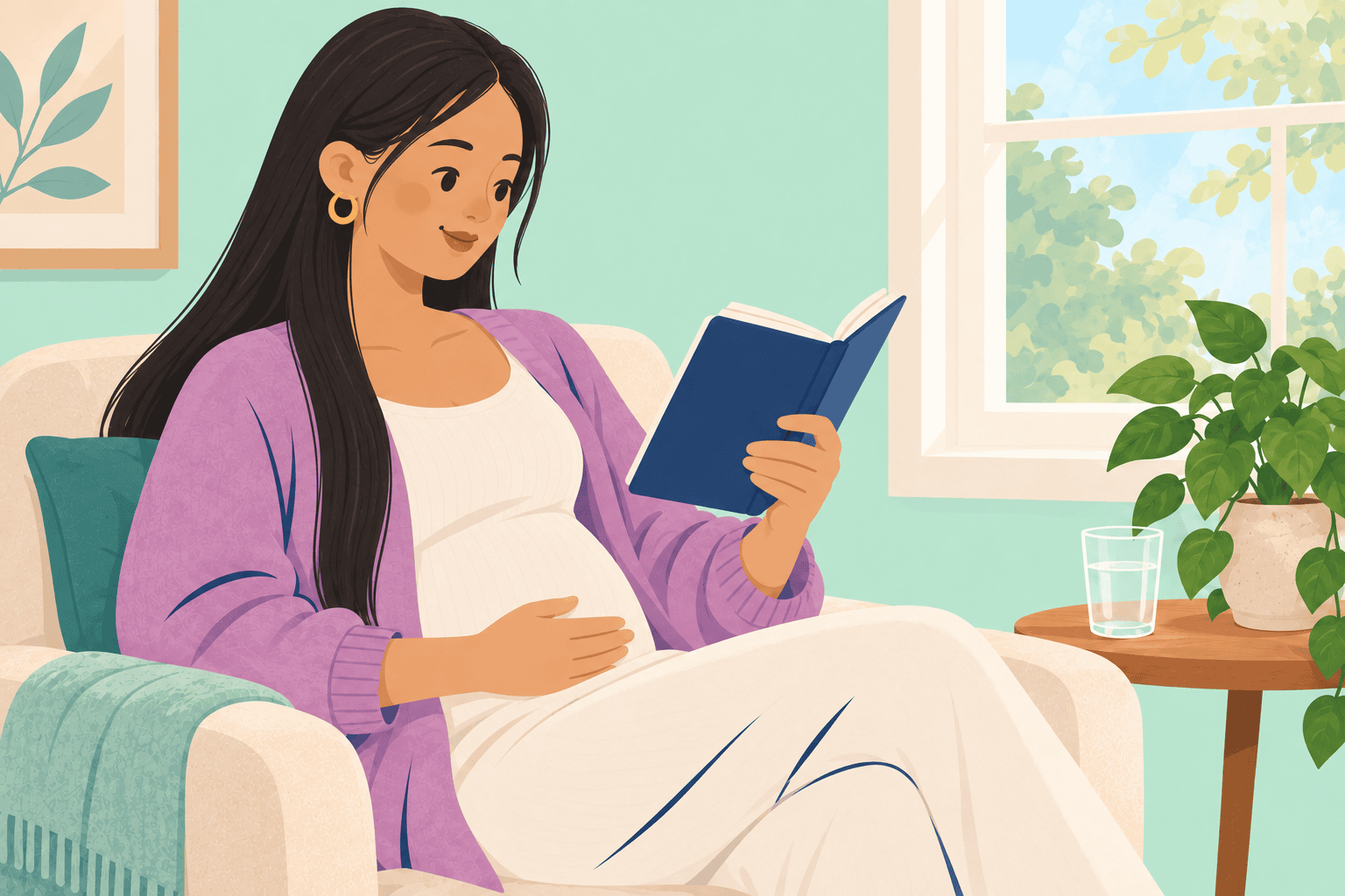 Illustration about week 16 of pregnancy