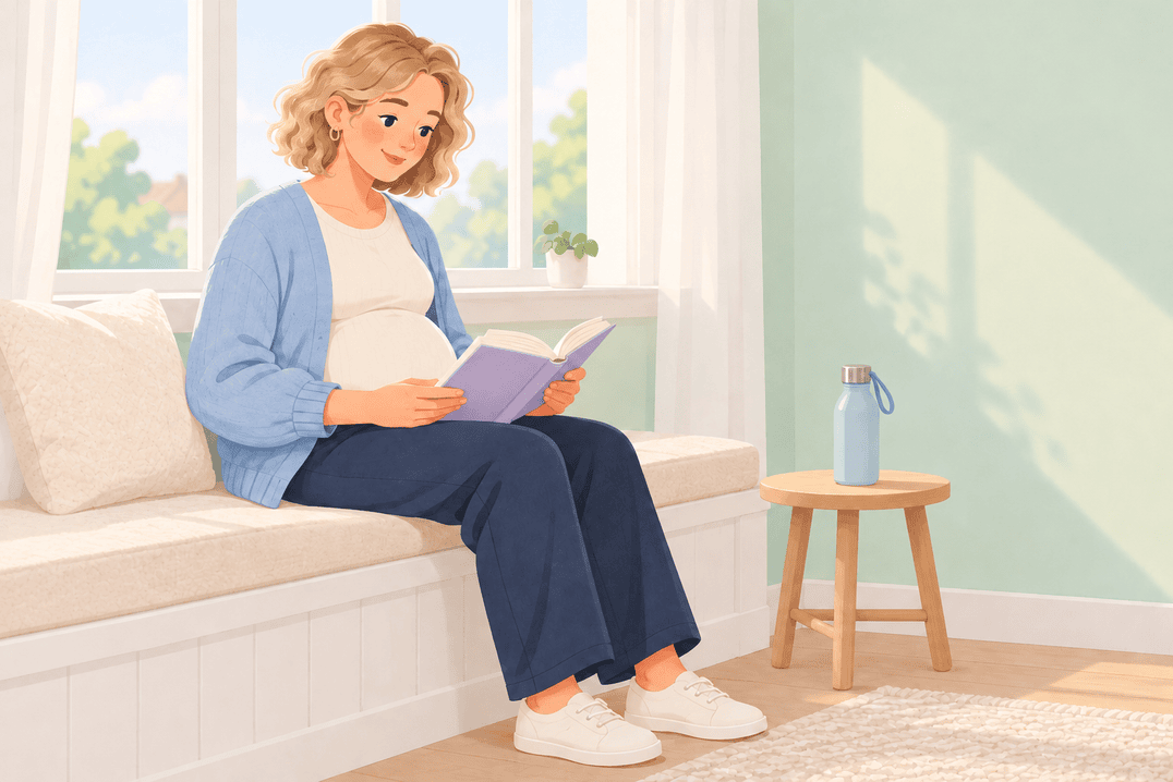 Illustration about week 19 of pregnancy