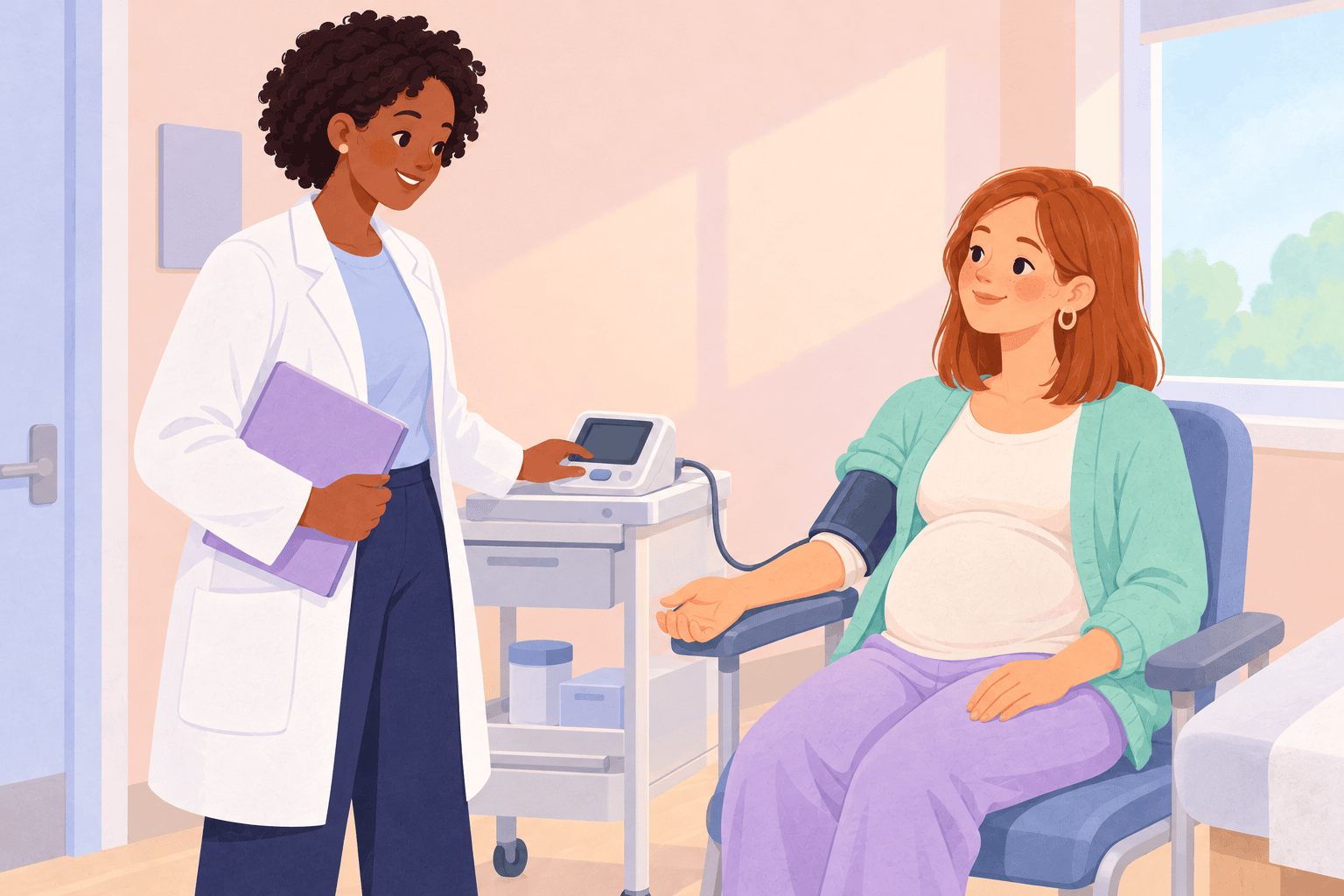 Illustration about week 20 of pregnancy