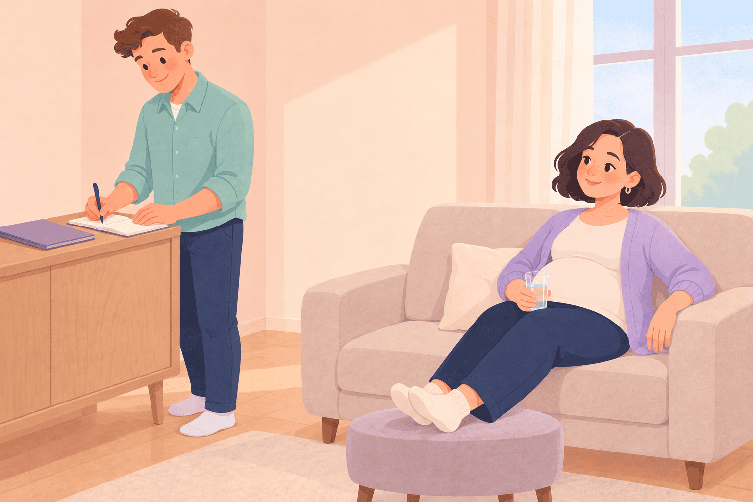 Illustration about week 23 of pregnancy