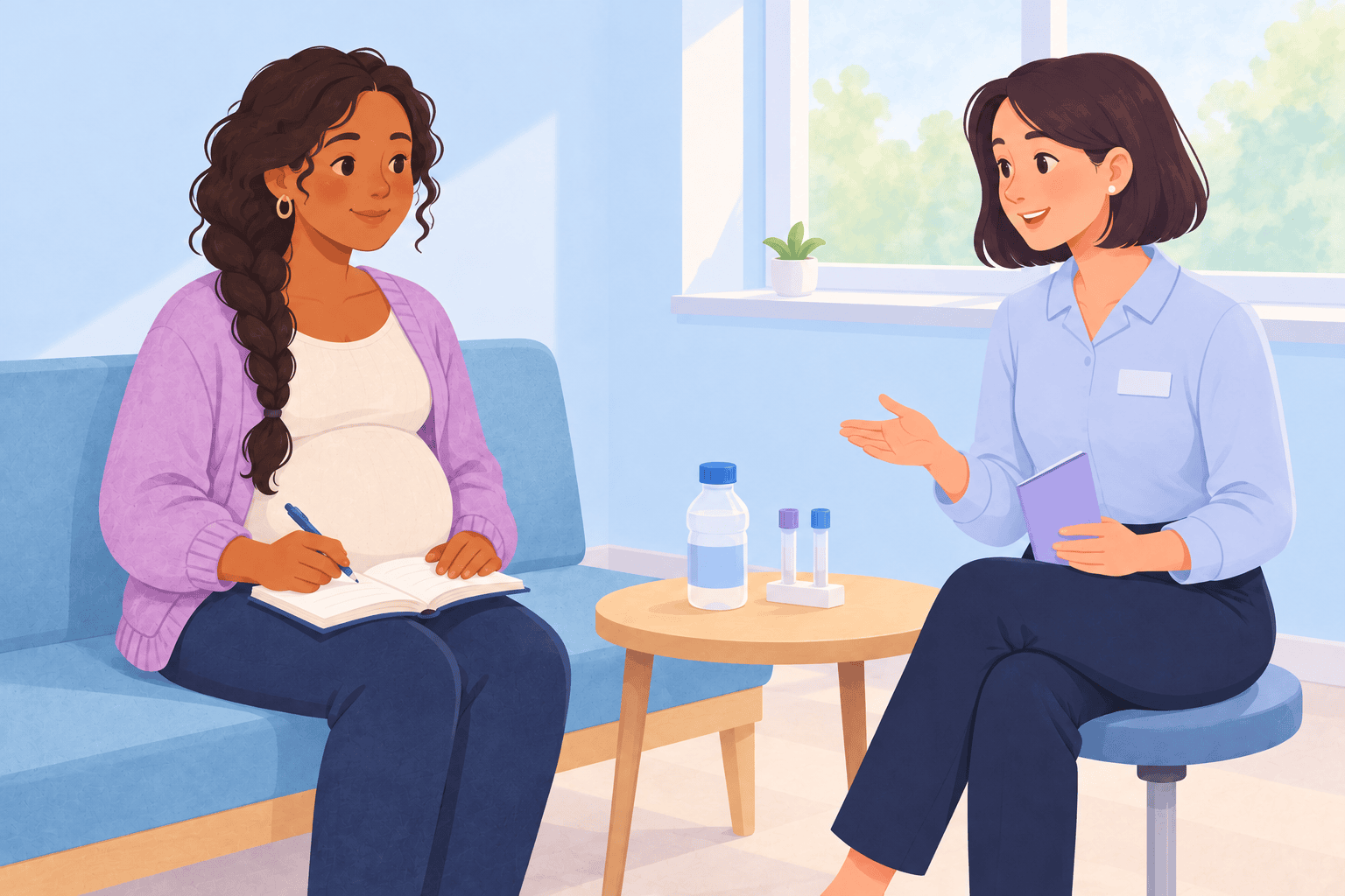 Illustration about week 24 of pregnancy