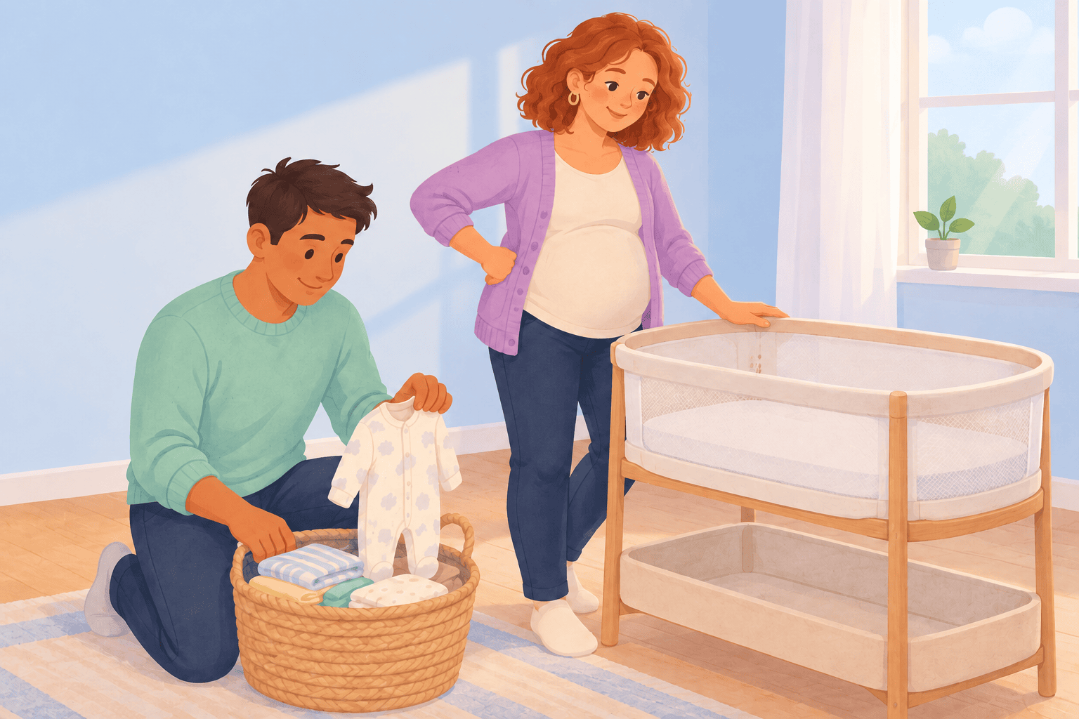 Illustration about week 27 of pregnancy