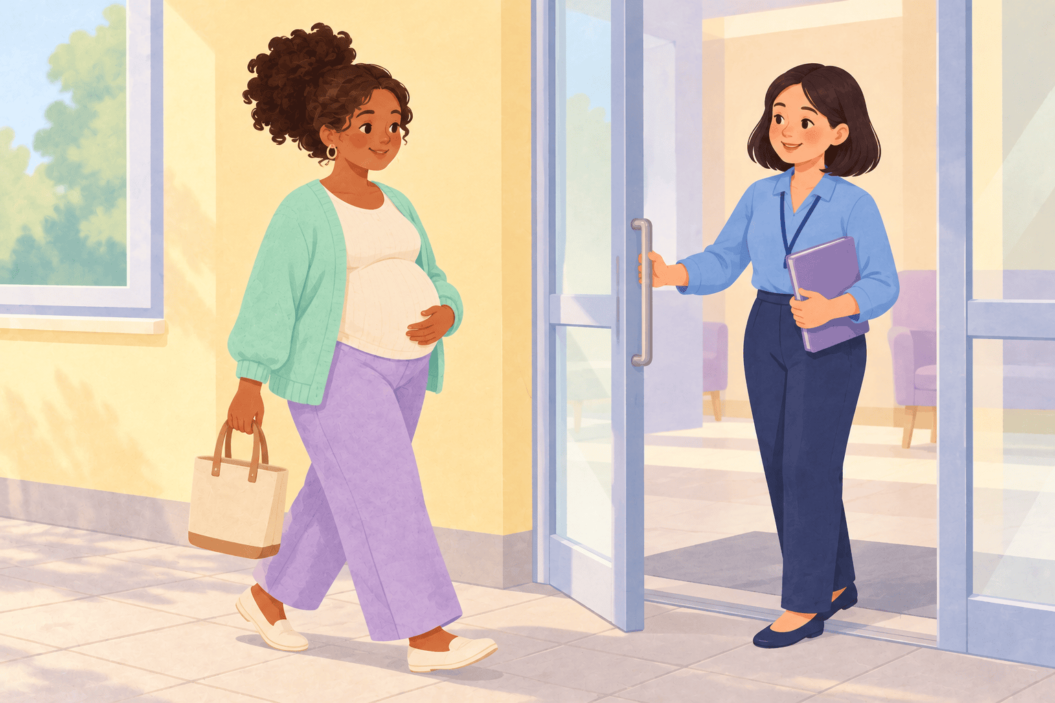 Illustration about week 28 of pregnancy