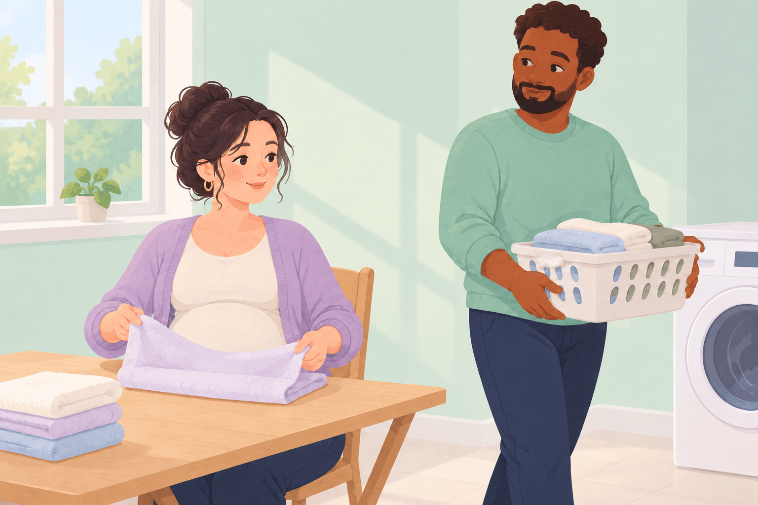 Illustration about week 29 of pregnancy
