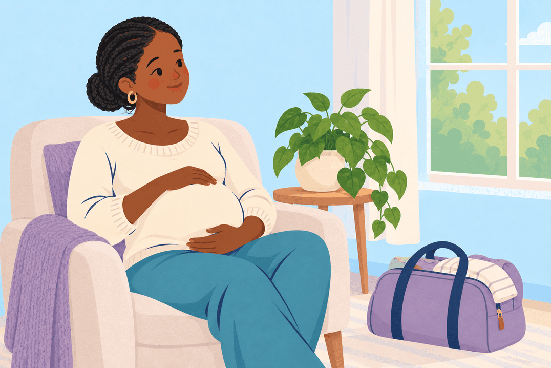 Illustration about week 31 of pregnancy