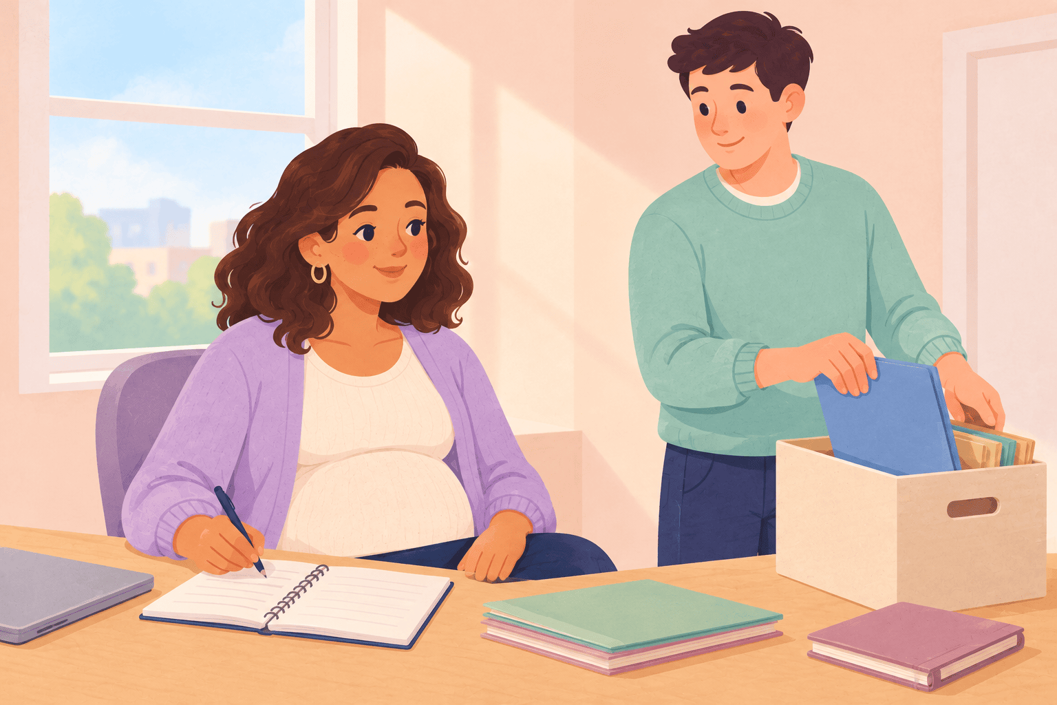 Illustration about week 32 of pregnancy