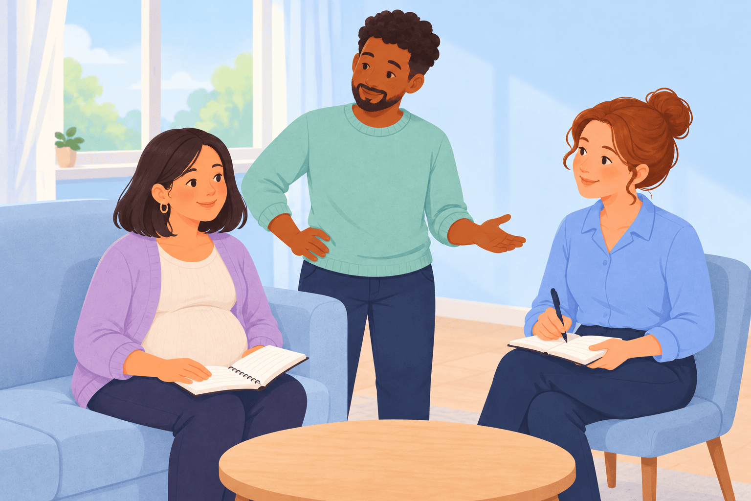 Illustration about week 33 of pregnancy