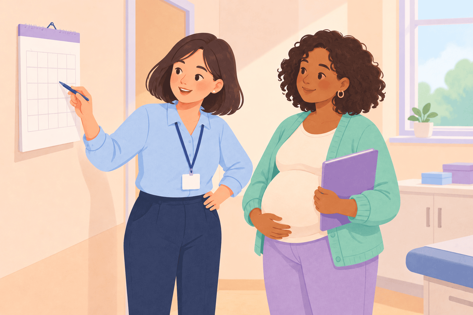 Illustration about week 37 of pregnancy