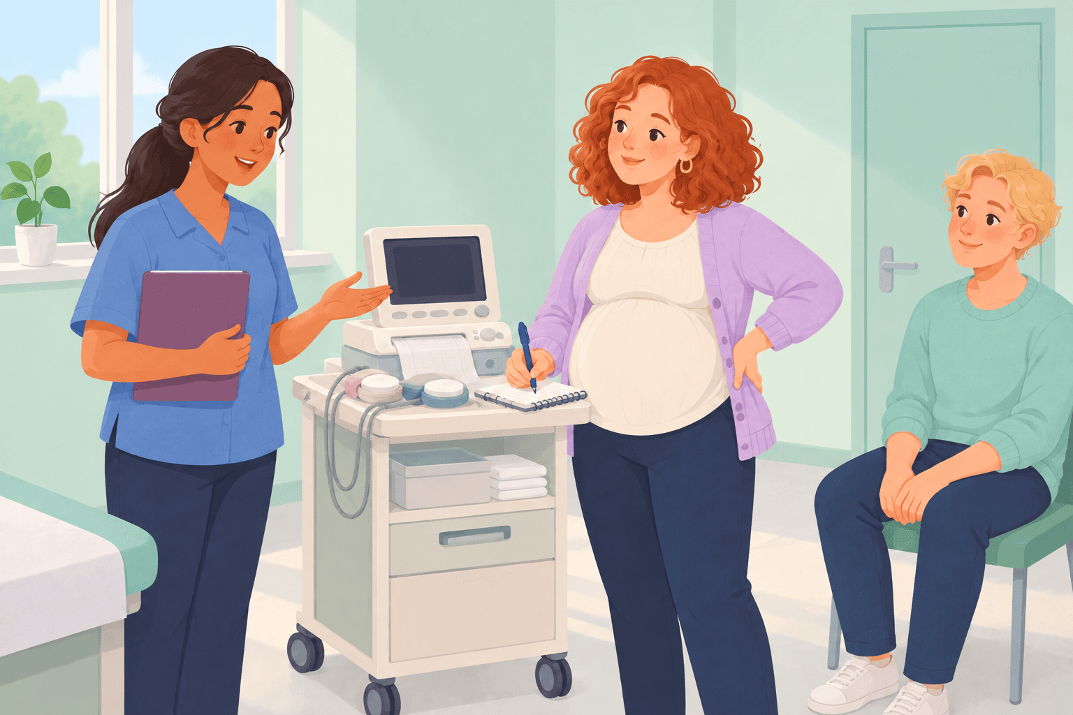 Illustration about week 41 of pregnancy
