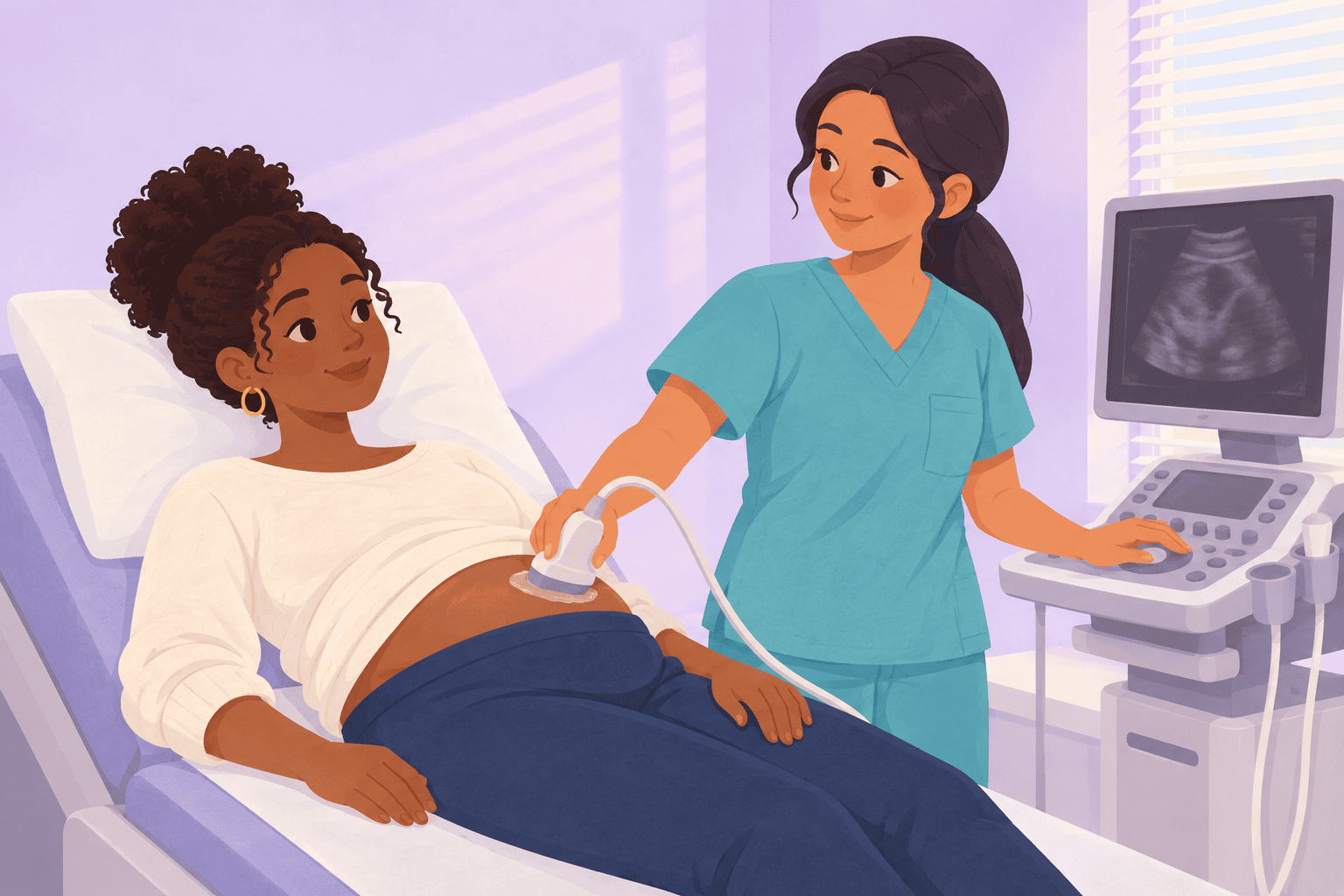 Illustration about second trimester overview
