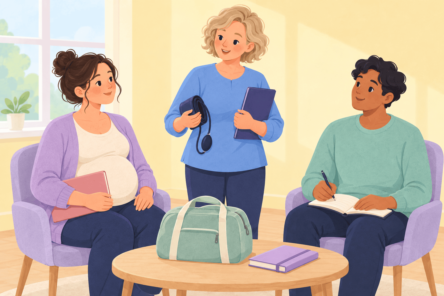 Illustration about third trimester overview