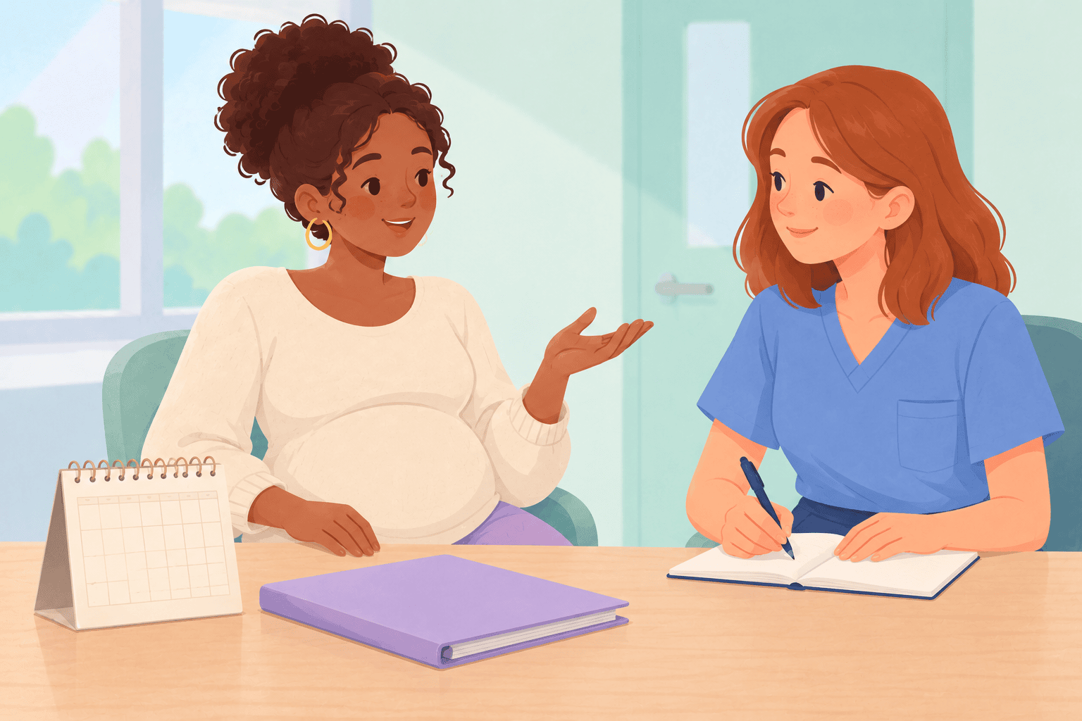 Illustration about pregnancy complications and birth timing