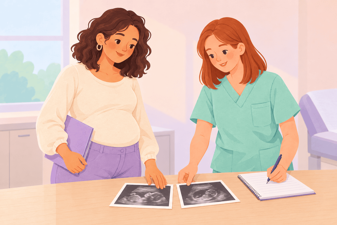 Illustration about twin growth scans