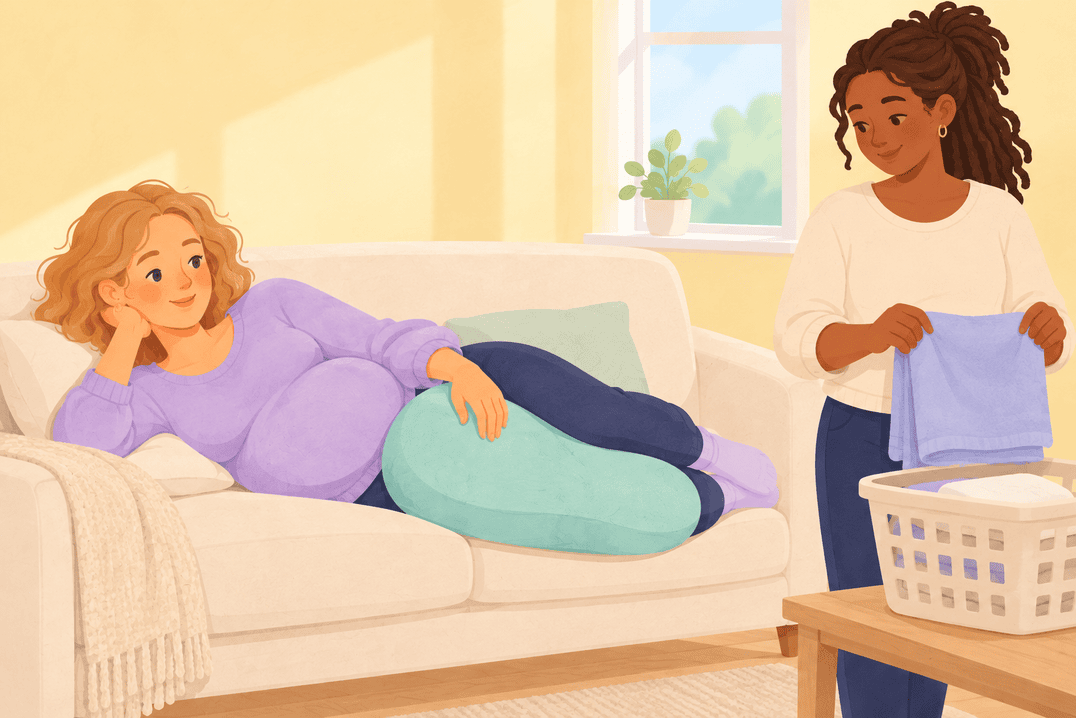 Illustration about twin pregnancy symptoms