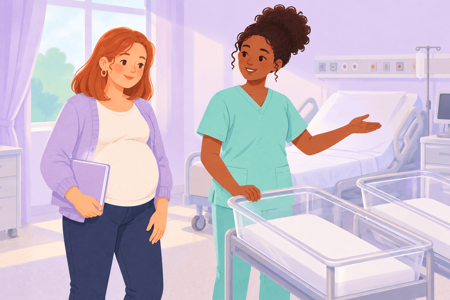 Illustration about birth planning for twins