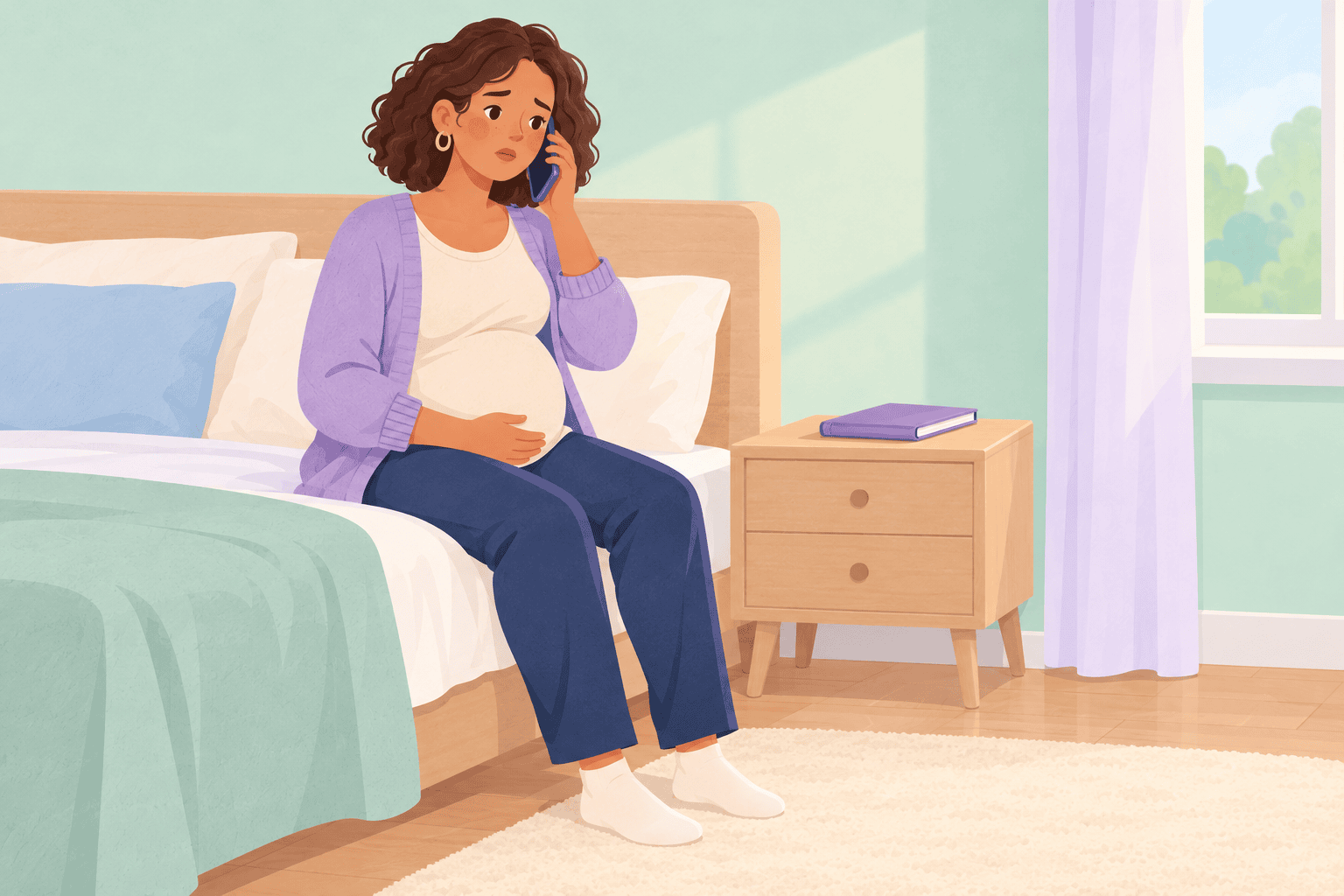Illustration about preterm labor signs