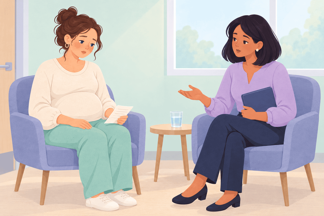 Illustration about depression during pregnancy