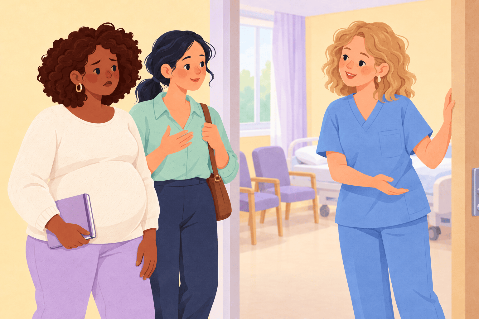 Illustration about fear of childbirth