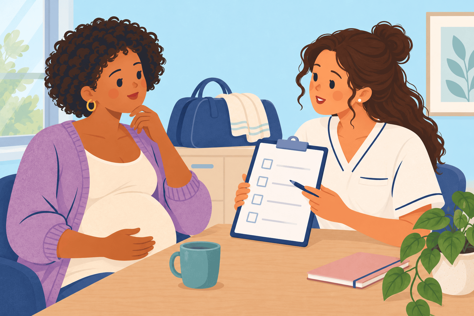 Illustration about birth plans