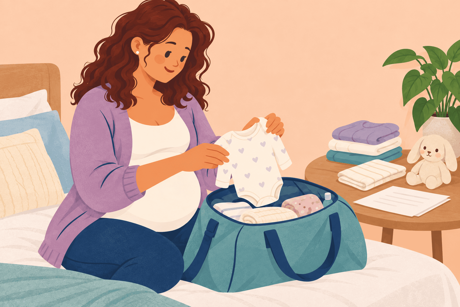 Illustration about hospital bag essentials