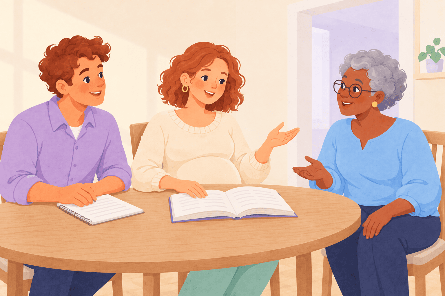 Illustration about choosing a baby name