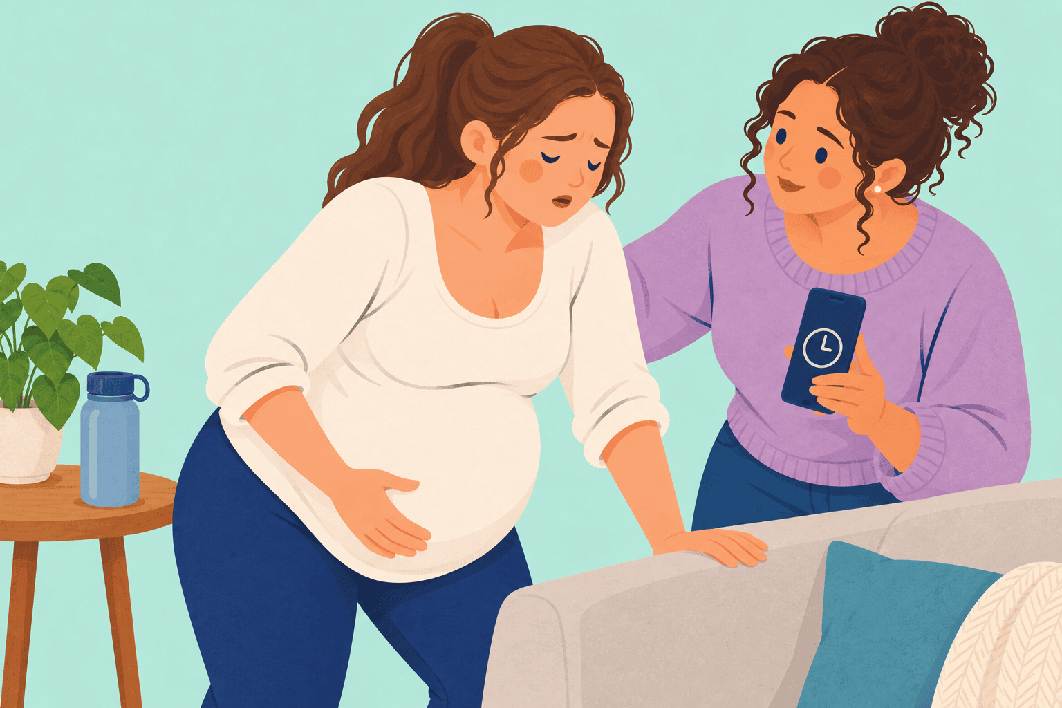 Illustration about signs labor may be starting