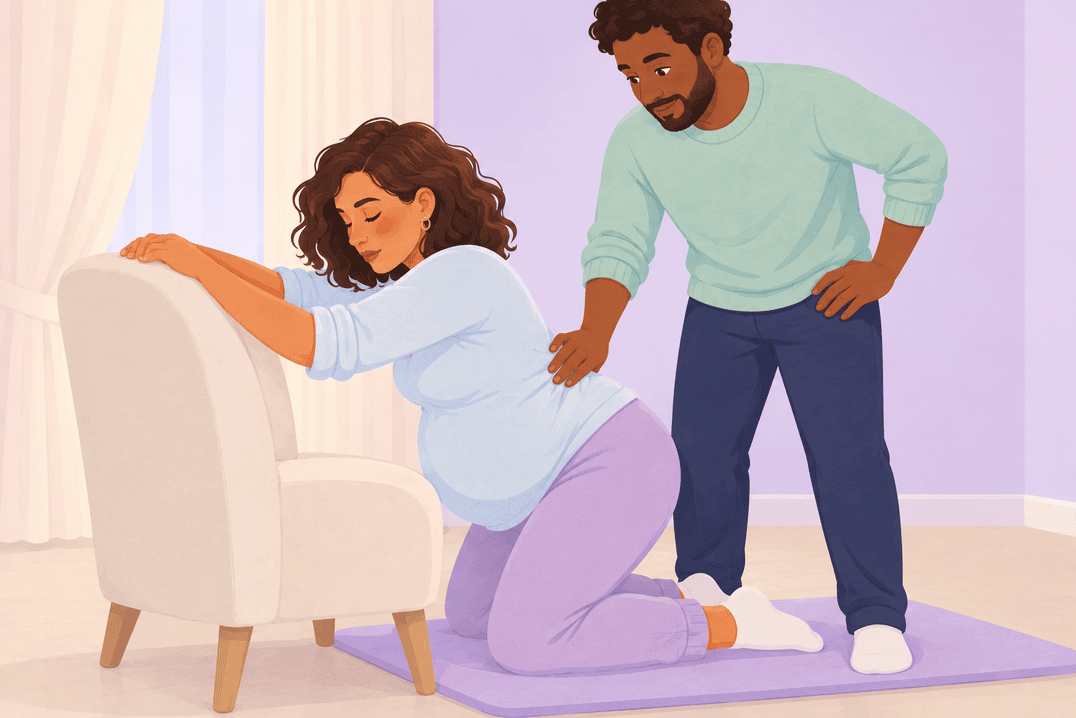 Illustration about back labor