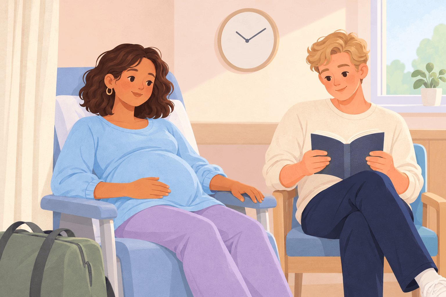Illustration about labor induction timelines