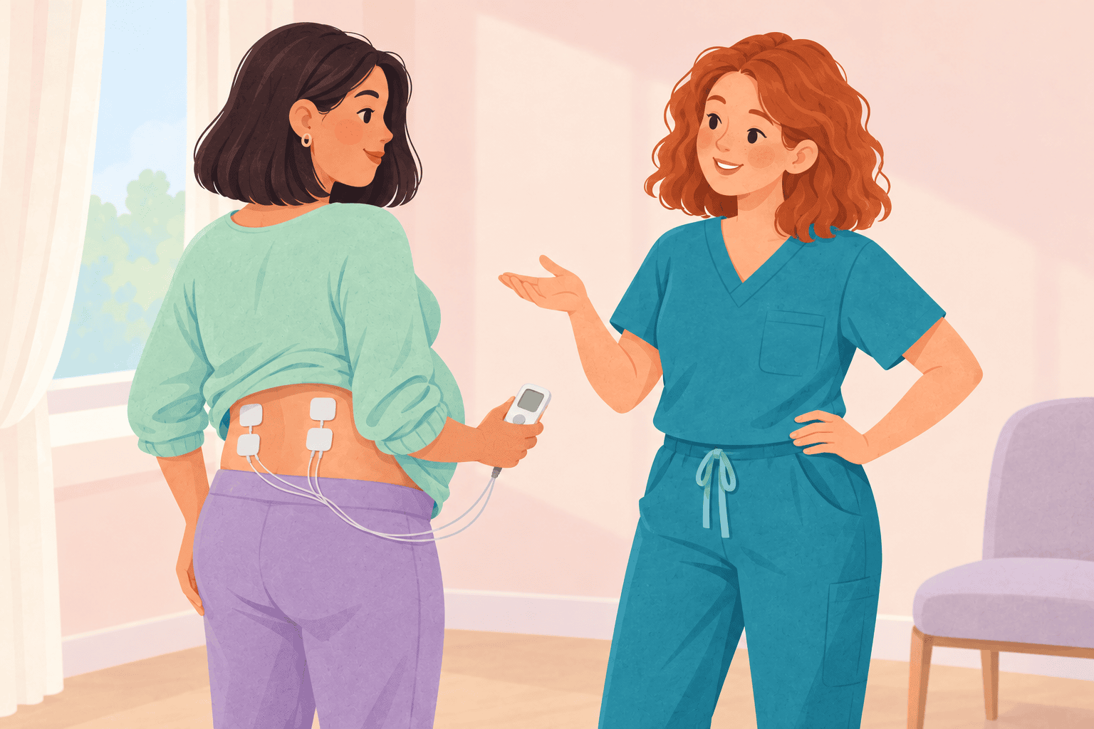Illustration about tens in labor