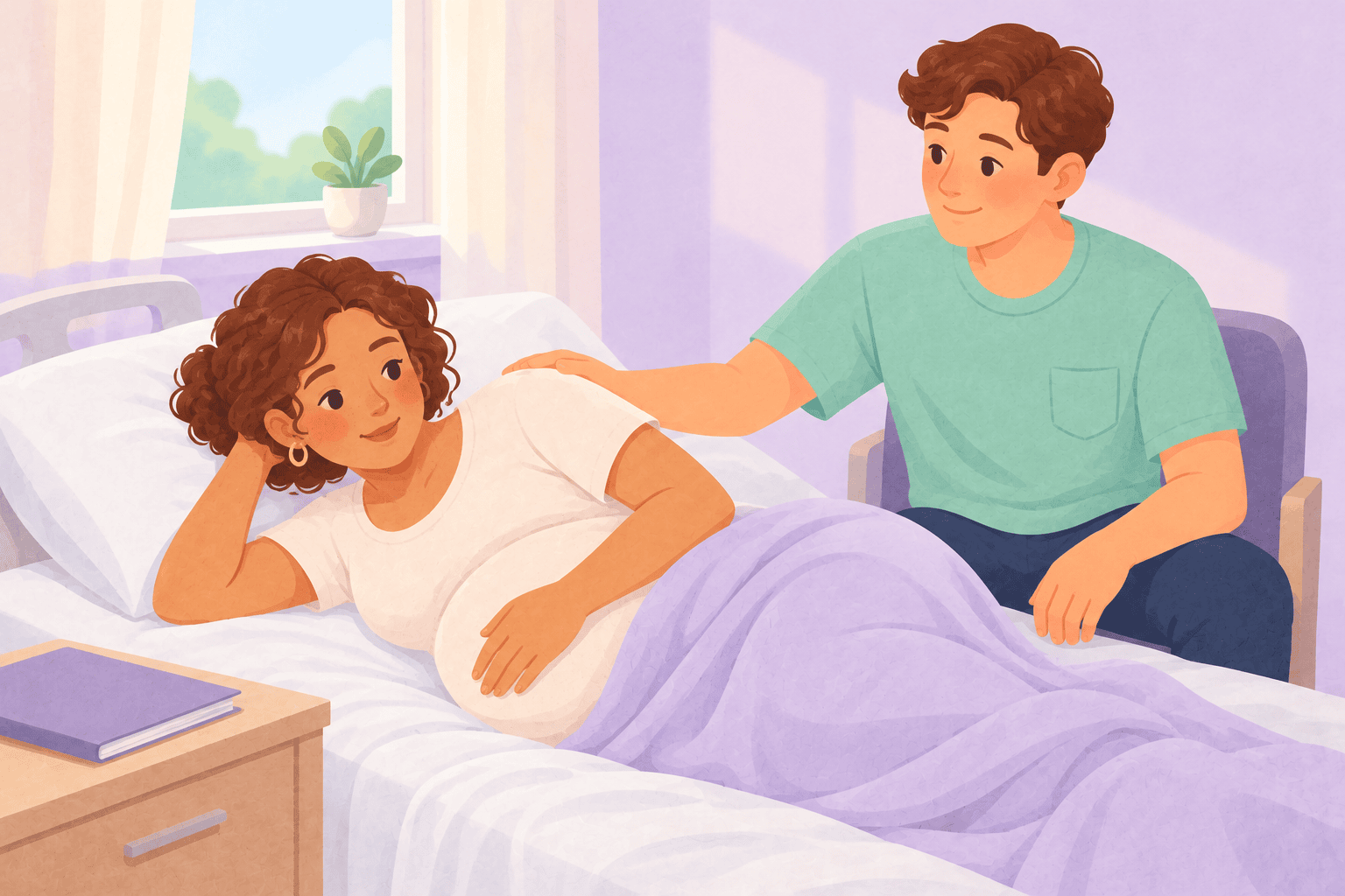 Illustration about birth without an epidural