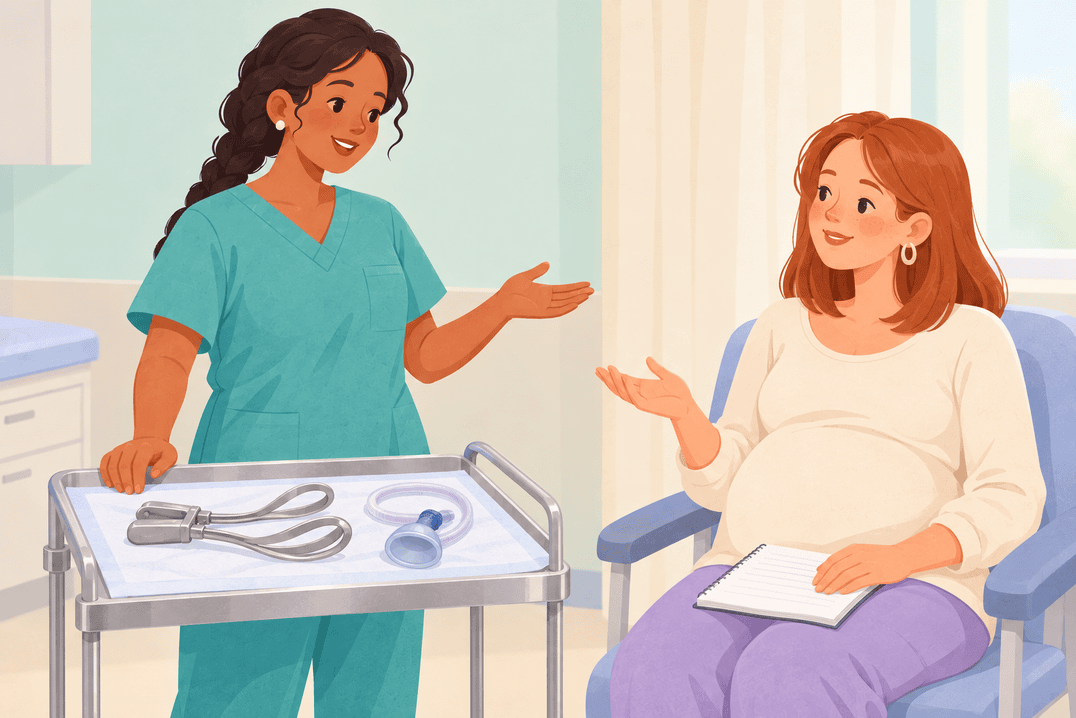 Illustration about assisted vaginal birth