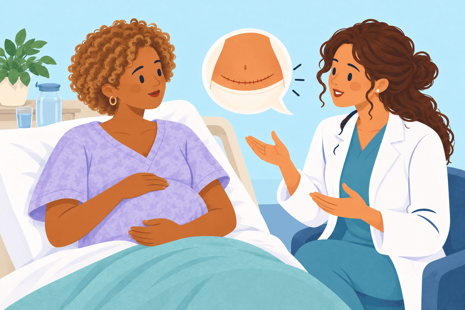 Illustration about planned cesarean