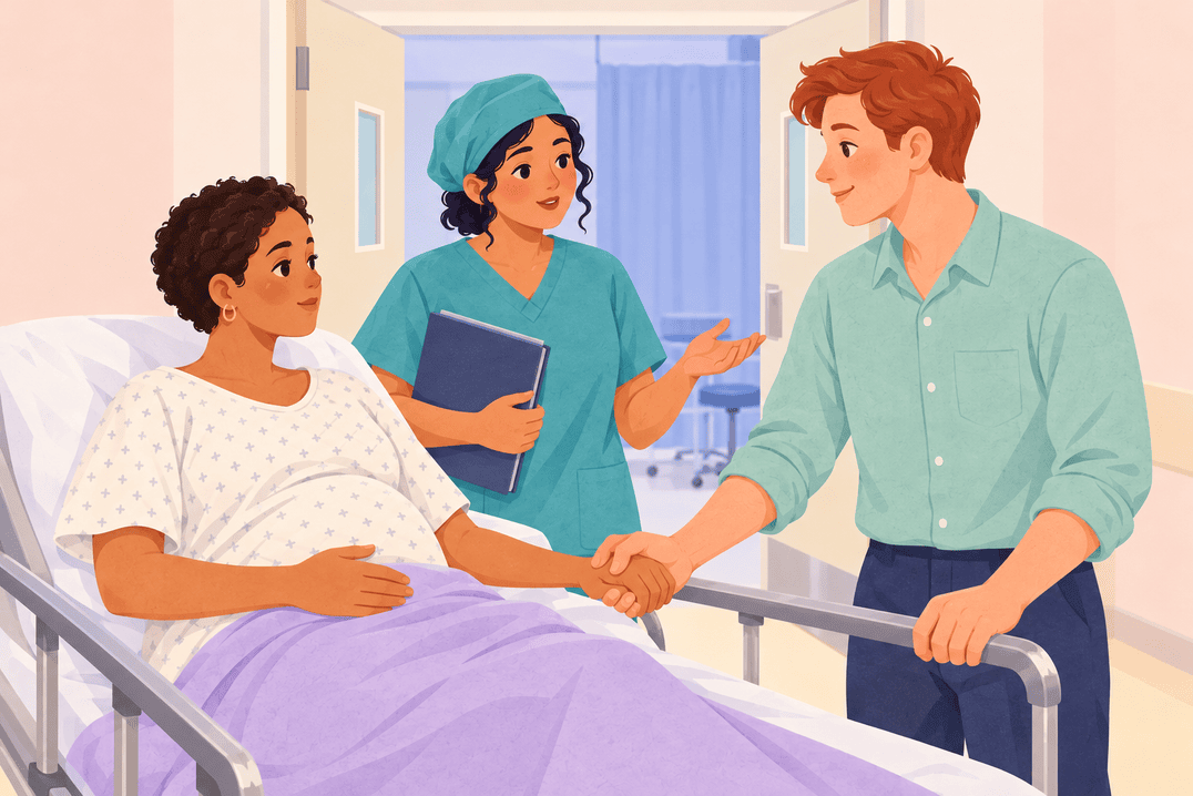 Illustration about unplanned cesarean