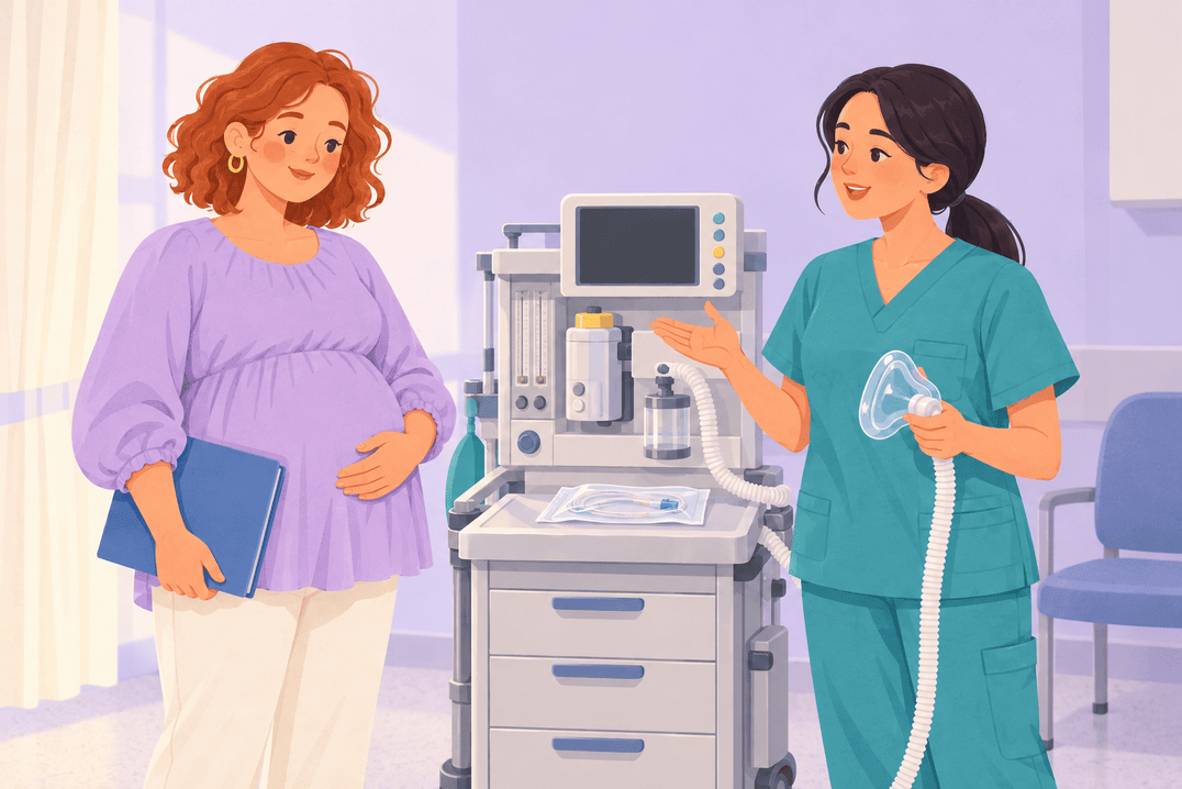 Illustration about cesarean anesthesia