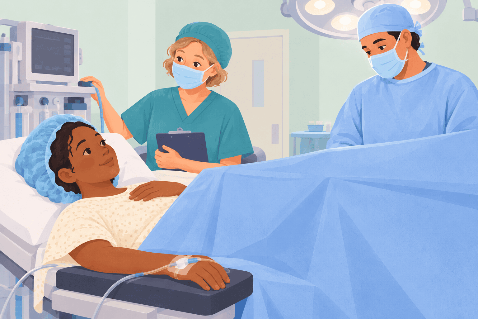 Illustration about what happens in a cesarean