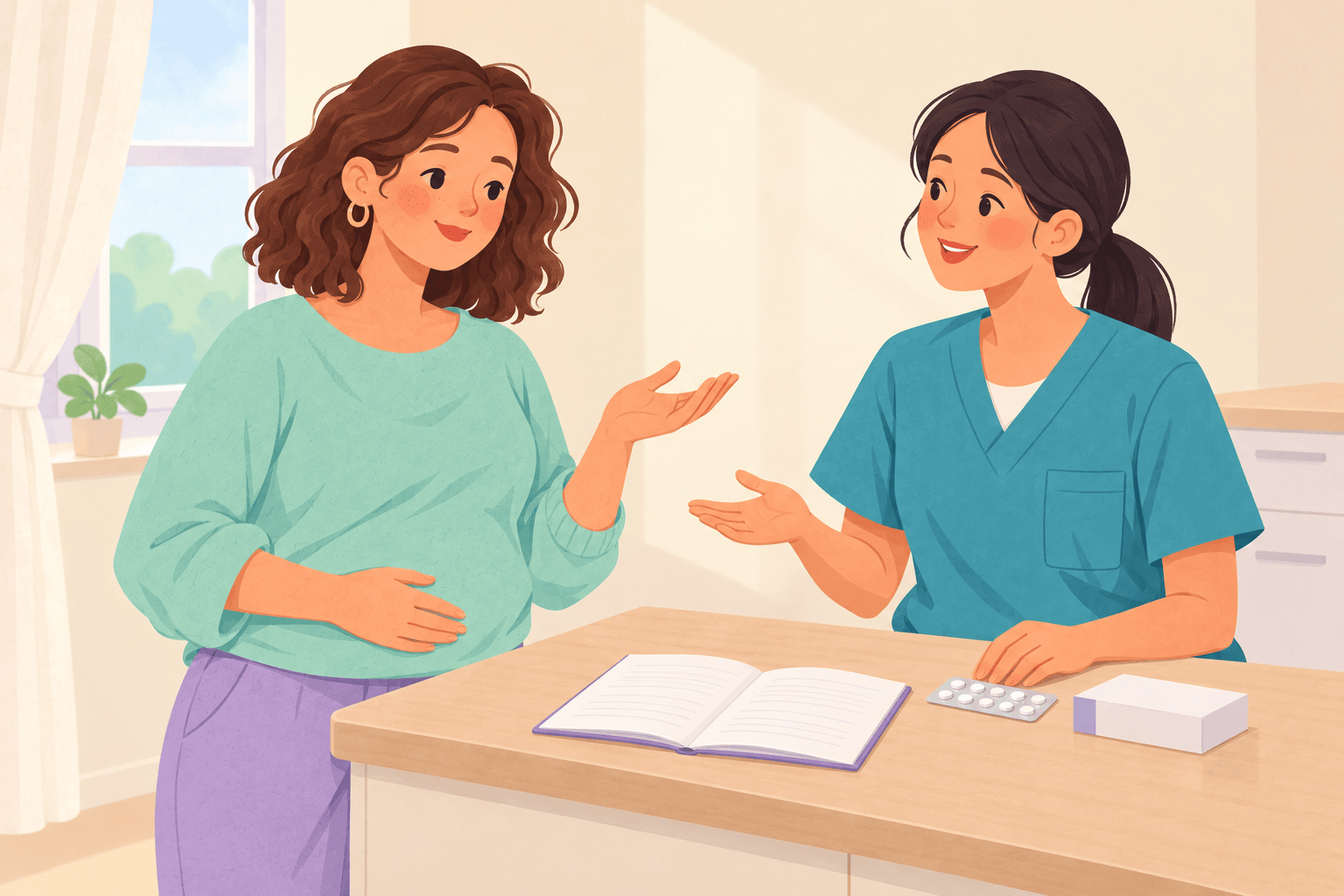 Illustration about cesarean pain relief