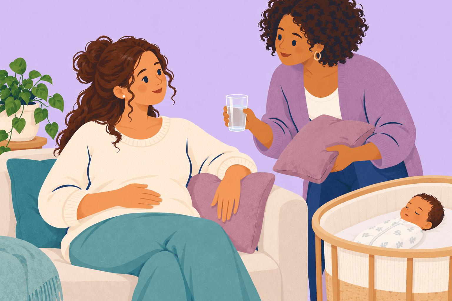 Illustration about postpartum bleeding
