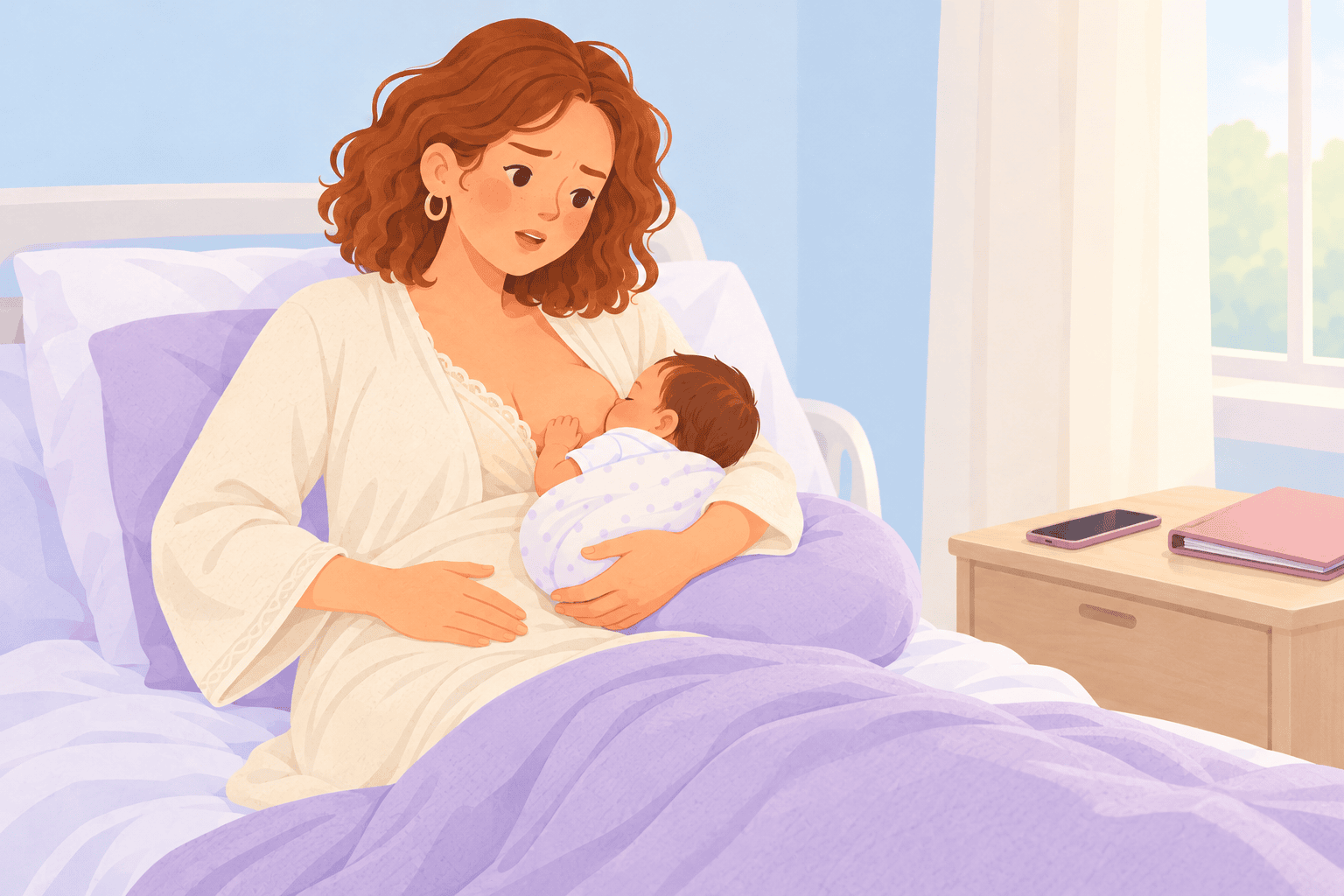 Illustration about afterbirth cramps