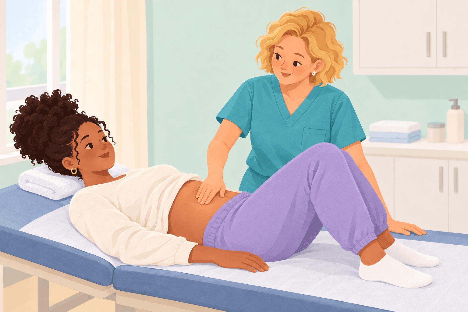 Illustration about diastasis recti