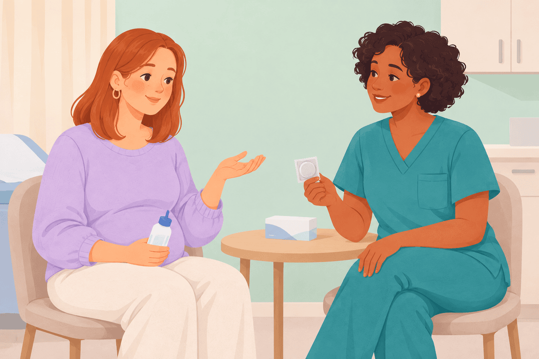 Illustration about sex after childbirth